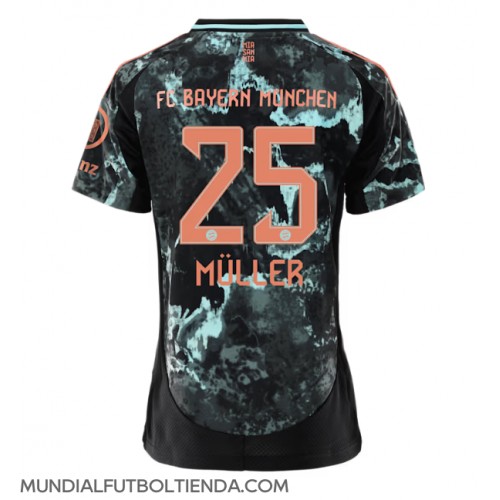 Camiseta Bayern Munich Thomas Muller #25 Segunda Equipación Replica 2024-25 para mujer mangas cortas